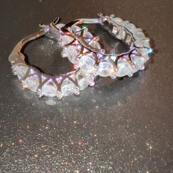 Fashion Jewelry Jewelry - Fashion Jewelry Silver & Cubic Zirconia Hoop Earrings For Women